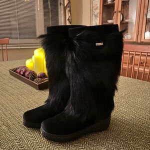 Oscar Sport Luxurious Black Fur Winter Boots - Made In Italy 
Size 36